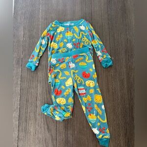 Little Sleepies Teal and Yellow Kids Pajama Set